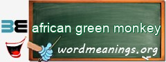 WordMeaning blackboard for african green monkey
